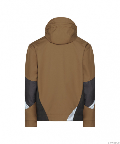 DASSY� Gravity Next Softshell-Jacke, Lehmbraun/Anthrazitgrau