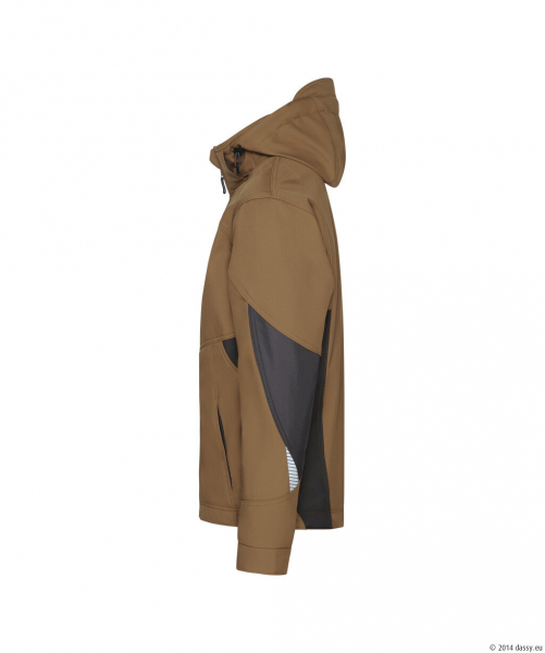 DASSY� Gravity Next Softshell-Jacke, Lehmbraun/Anthrazitgrau
