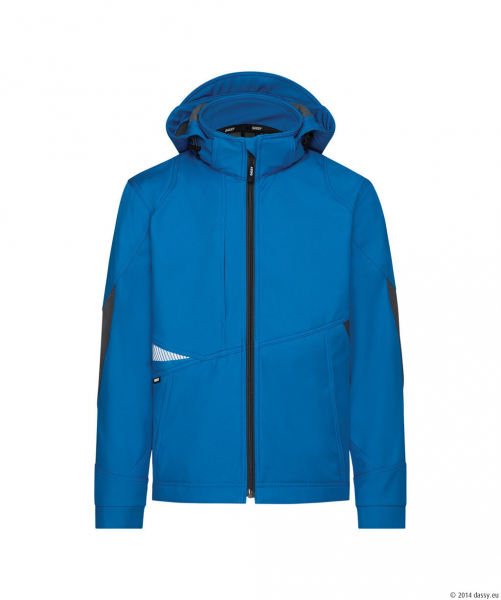 DASSY� Gravity Next Softshell-Jacke, azurblau/Anthrazitgrau