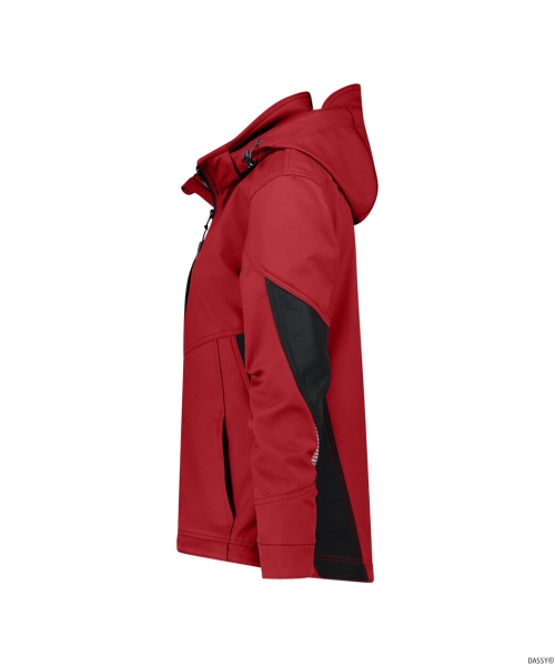 DASSY-Damen-Softshell-Jacke, GRAVITY NEXT, rot/schwarz