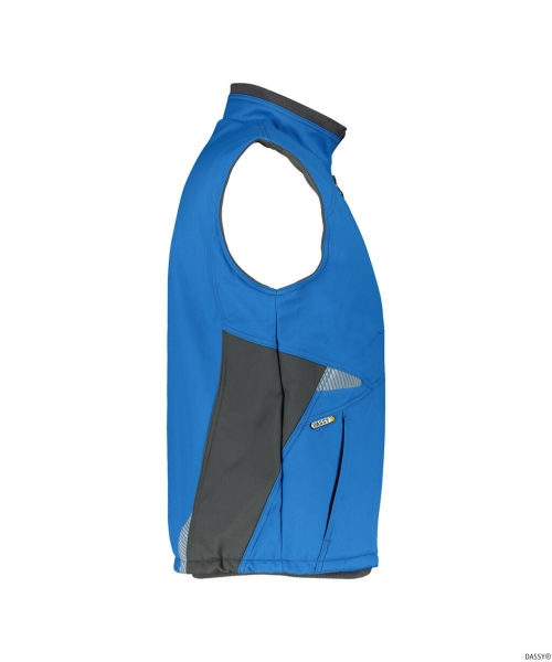 DASSY-Softshell-Weste FUSION,  kornblau/grau