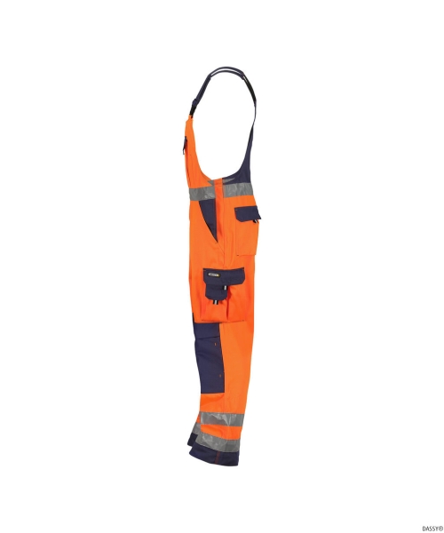 DASSY-Warnschutz-Latzhose TOULOUSE , orange/dunkelblau