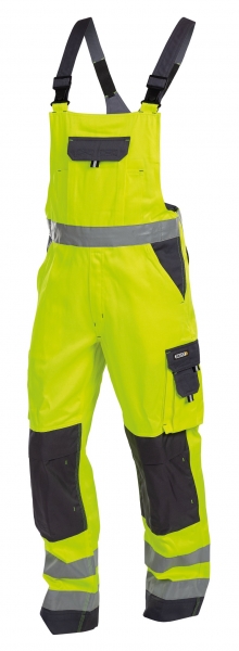DASSY-Warnschutz-Latzhose TOULOUSE , gelb/grau