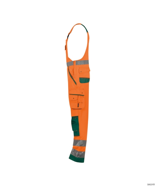 DASSY-Warnschutz-Latzhose, MALMEDY,  orange/gr�n