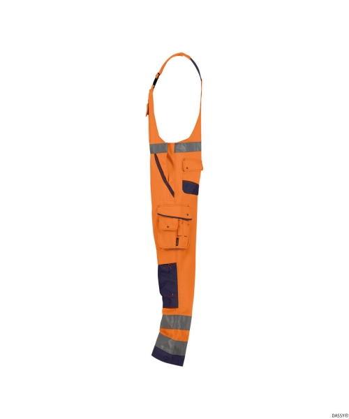 DASSY-Warnschutz-Latzhose, MALMEDY,  orange/dunkelblau