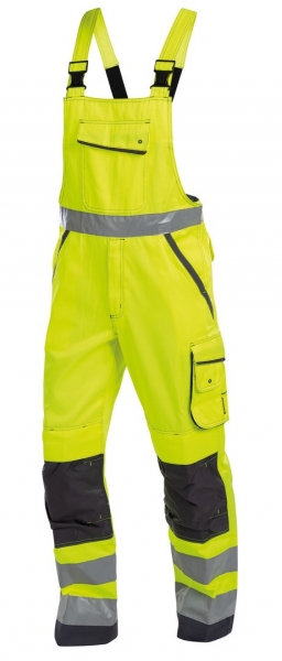DASSY-Warnschutz-Latzhose, MALMEDY, gelb/zementgrau