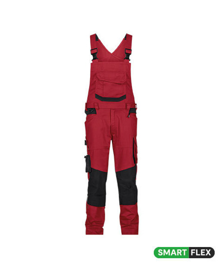 DASSY-Stretch-Arbeitslatzhose mit Kniepolstertaschen TRONIX NEXT, 245 g/m, rot/schwarz
