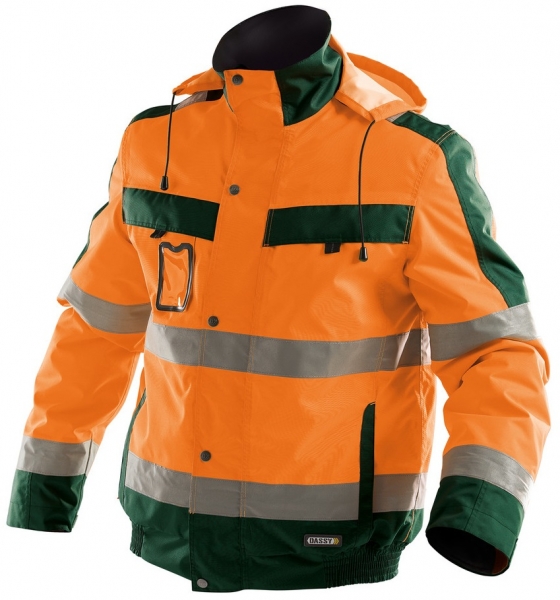 DASSY-Warnschutz-Winterjacke LIMA,   orange/grn