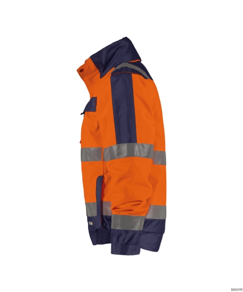 DASSY-Warnschutz-Winterjacke LIMA,   orange/dunkelblau