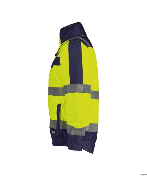 DASSY-Warnschutz-Winterjacke LIMA,   gelb/dunkelblau