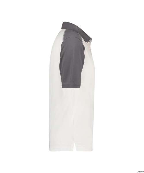 DASSY-Poloshirt CESAR,  wei�/grau
