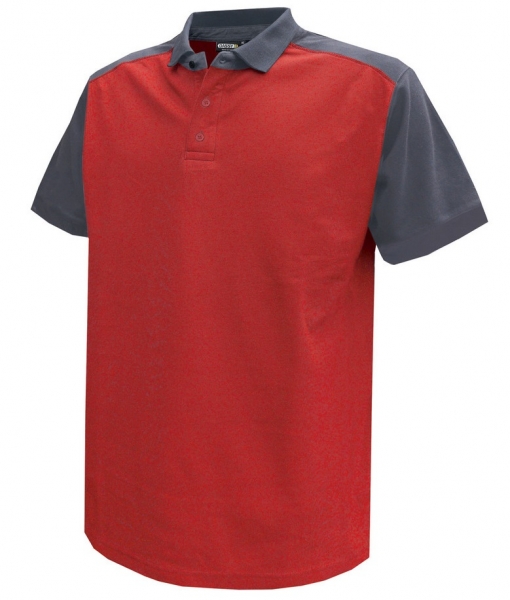 DASSY-Poloshirt CESAR,  rot/grau