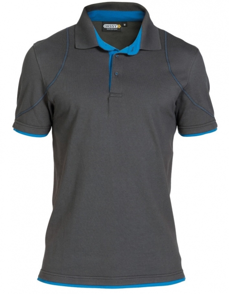 DASSY-Poloshirt ORBITAL,  grau/blau
