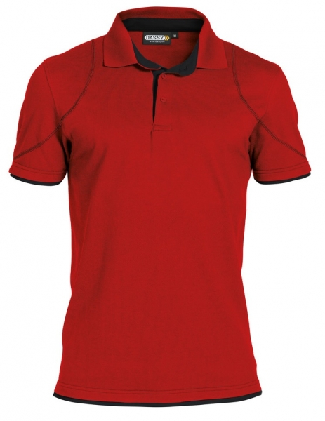 DASSY-Poloshirt ORBITAL,  rot/schwarz