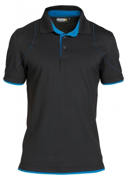 DASSY-Poloshirt ORBITAL,  schwarz/blau