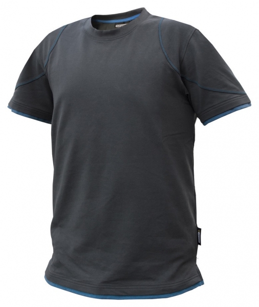 DASSY-T-Shirt KINETIC, grau/azurblau