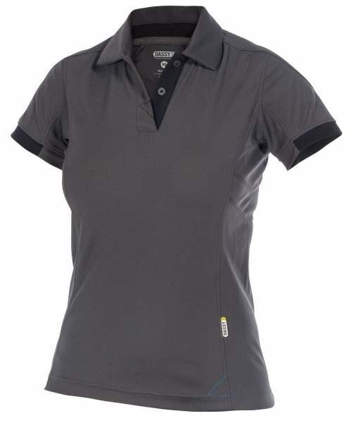 DASSY-Damen-Poloshirt TRAXION, grau/schwarz