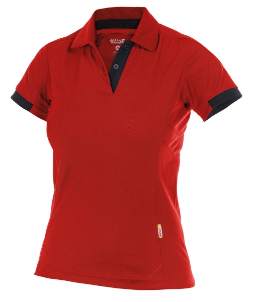 DASSY-Damen-Poloshirt TRAXION, rot/schwarz