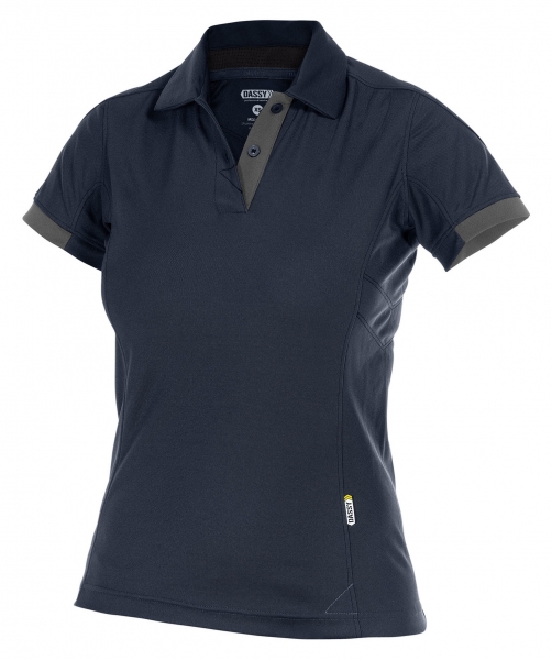 DASSY-Damen-Poloshirt TRAXION, blau/grau