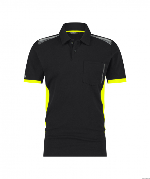 DASSY-Polo-Shirt VERACRUZ, 220 g/m, schwarz/neongelb