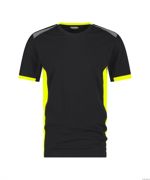 DASSY-T-Shirt TAMPICO, 180 g/m, schwarz/neongelb