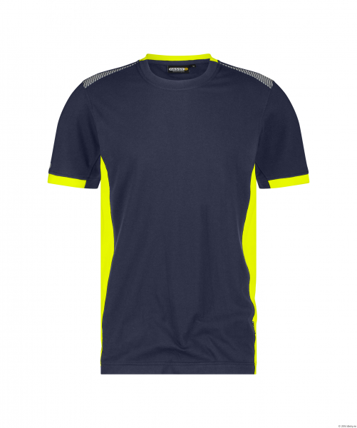 DASSY-T-Shirt TAMPICO, 180 g/m, nachtblau/neongelb