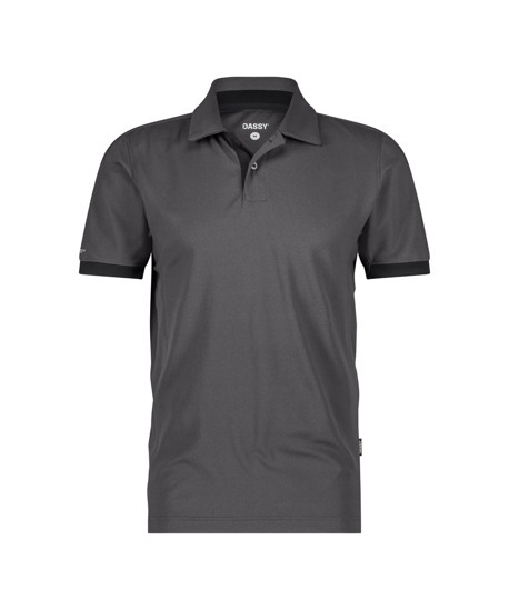 DASSY-Poloshirt TRAXION NEXT, 215 g/m, anthrazitgrau/schwarz