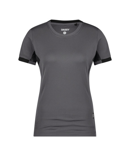 DASSY-Damen-T-Shirt NEXUS NEXT, 140 g/m, anthrazitgrau/schwarz