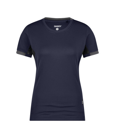 DASSY-Damen-T-Shirt NEXUS NEXT, 140 g/m, nachtblau/anthrazitgrau