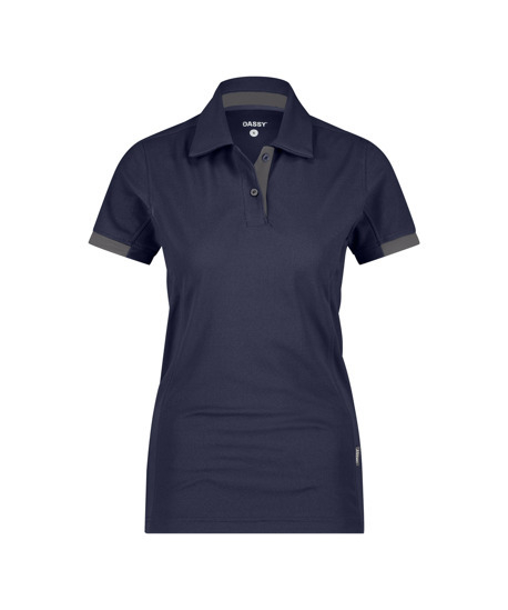 DASSY-Damen-Polo-Shirt TRAXION NEXT, 215 g/m, nachtblau/anthrazitgrau