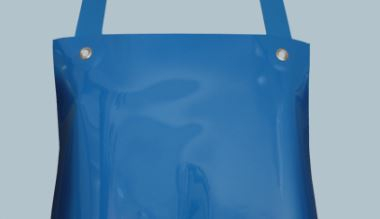 SCHLACHTHAUSFREUND-Ledolin L-90-Schrze, PU-Gummi-Schrze 1391, blau, VE = 5