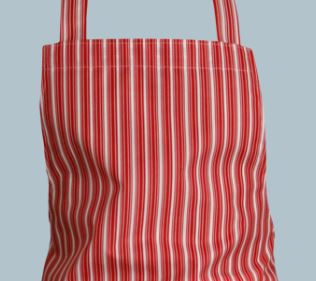 SCHLACHTHAUSFREUND-Gastrotex-Schrze, PU-Gummi-Schrze 1500, gestreift, rot/wei, VE = 5
