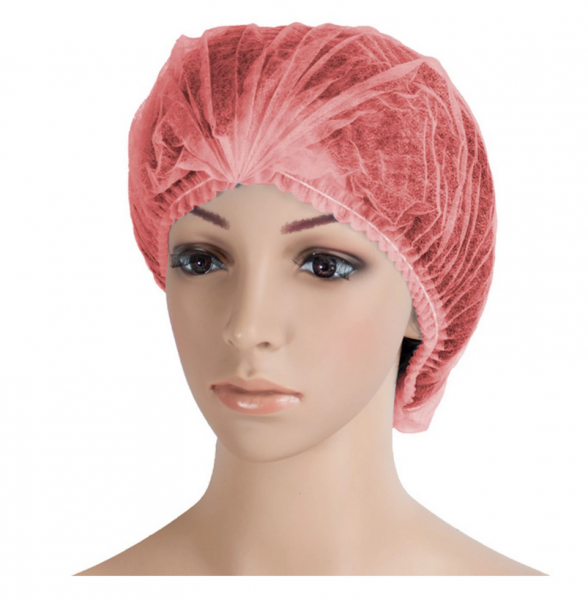 WIROS-Einweg-Vlies-Hauben, Einmalhauben, Clip, Pkg  100 Stck, VE = 1000 Stck, rosa