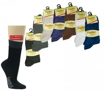 WOWERAT-Wellness-Socken, Bambus, normallang, ohne Gummizug, 3-er Pkg., marine