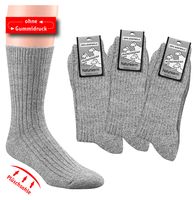WOWERAT-Wellness-Socken, mit Plschsohle, 100% Schafwolle, ohne Gummizug, 6-er Teilung, 3-er Pkg., graumeliert