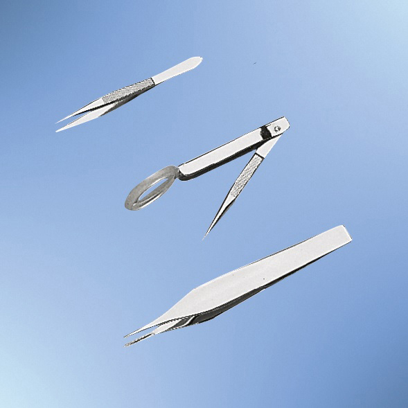 Pinzette 3-fach-Vergr., 8 cm