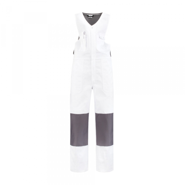 Westenoverall Baumwolle/Polyester, 280g/m, wei/grau