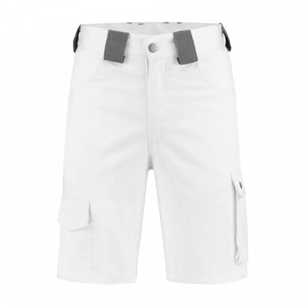 Arbeitsshorts Baumwolle/Polyester, 280g/m, wei/grau