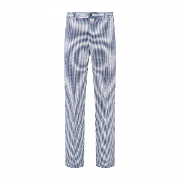 Koch-/Bckerhose, 220g/m, wei/blau