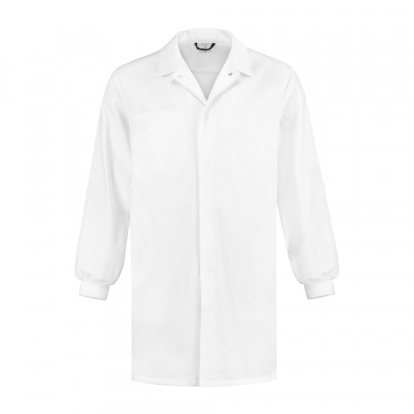 Hygiene Kittel Polyester/Baumwolle mit Strickbndchen, 260g/m, white