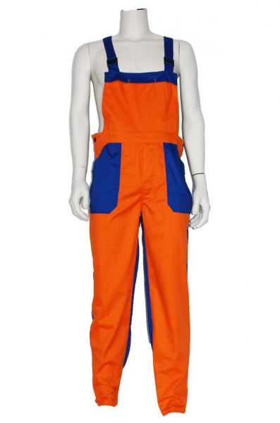 SSP-Latzhose, 190g/m, orange/kornblau