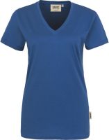 HAKRO-Damen-T-Shirt, Women-Arbeits-Berufs-Shirt, V-Ausschnitt Classic, royal