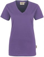 HAKRO-Damen-T-Shirt, Women-Arbeits-Berufs-Shirt, V-Ausschnitt Classic, lavendel