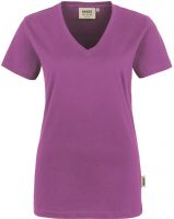 HAKRO-Damen-T-Shirt, Women-Arbeits-Berufs-Shirt, V-Ausschnitt Classic, purple