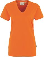 HAKRO-Damen-T-Shirt, Women-Arbeits-Berufs-Shirt, V-Ausschnitt Classic, orange
