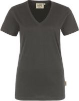 HAKRO-Damen-T-Shirt, Women-Arbeits-Berufs-Shirt, V-Ausschnitt Classic, anthrazit