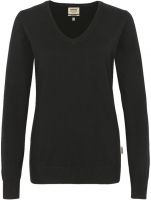 HAKRO-Women-Pullover, V-Ausschnitt  Premium-Cotton, schwarz
