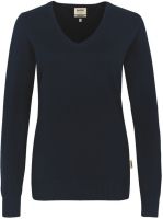 HAKRO-Women-Pullover, V-Ausschnitt  Premium-Cotton, tinte