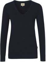 HAKRO-Women-Pullover, V-Ausschnitt  Merino Wool, tinte