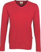 HAKRO-Pullover, V-Ausschnitt  Premium-Cotton, rot